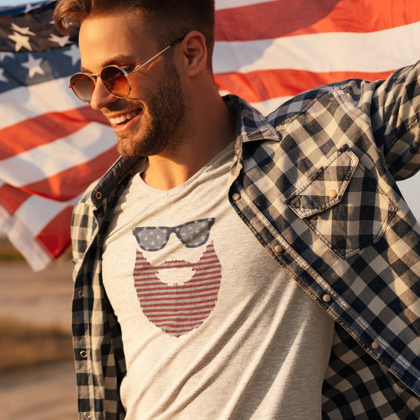 'Merica Beard Swag T - Beard Swag